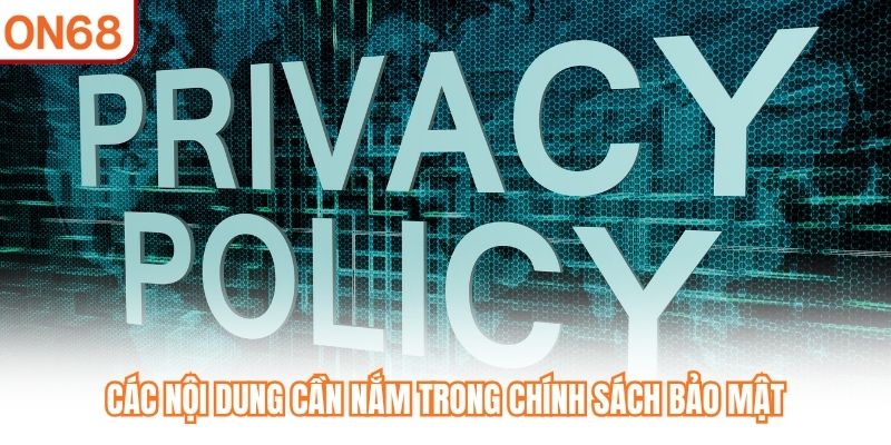 Các nội dung cần nắm trong chính sách bảo mật
